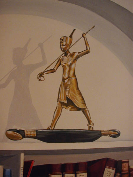 [Golden figurine, from the famous hoard, showing King Tutankhamen]