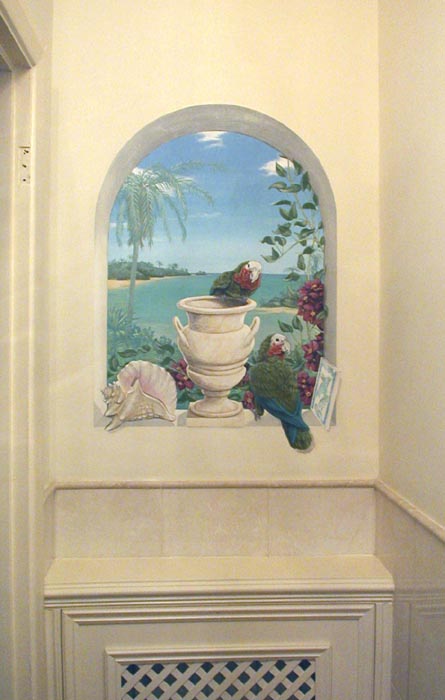 [Trompe wall aperture with Bahaman scene]