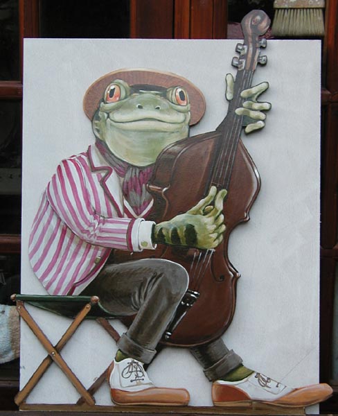[Frog Jazz Quartet cut-outs and background]