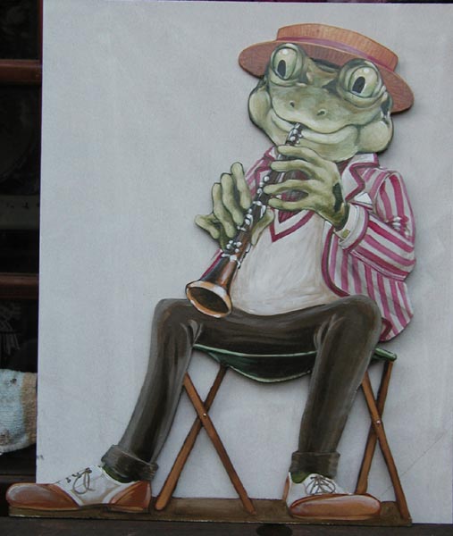 [Frog Jazz Quartet cut-outs and background]