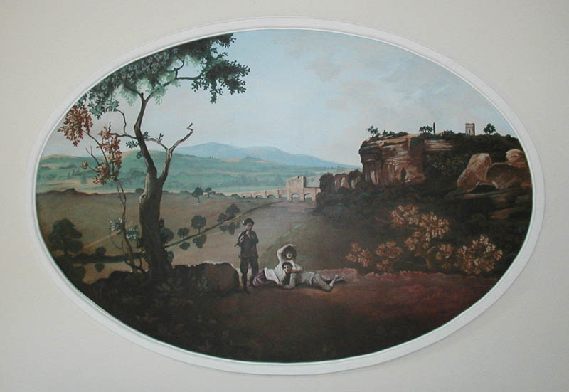 [Faux 18th Cent Pastoral oval panel]