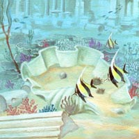 [large scale sunken Atlantis fantasy trompe l'oeil]