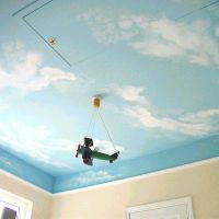 Clouds. For a little boy's room, Chertsey, Surrey. Executed in emulsion on emulsion, 3 x 5 ms, completed September 2005
