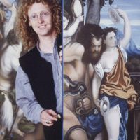 This is a mirror image of the original.
It was reversed so that the lighting in the picture made better sense considering the direction of light entering the windows to the right of the wardrobes. Some of the figures were also rearranged to make a better suited composition. Also it is about 1/3 larger than the original. They are wardrobe doors.